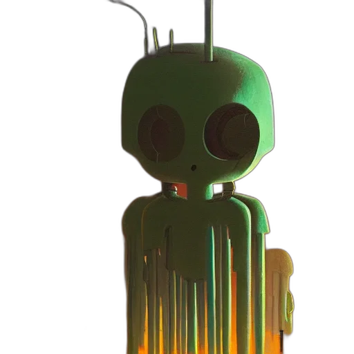 robot, creature, staff, animal, concept art, pixel art, 3d render, fantasy art transparent PNG cut-out