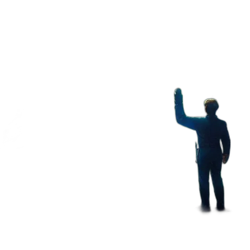 staff, robot, jacket, umbrella, 3d render, concept art, pixel art, outer space transparent PNG cut-out