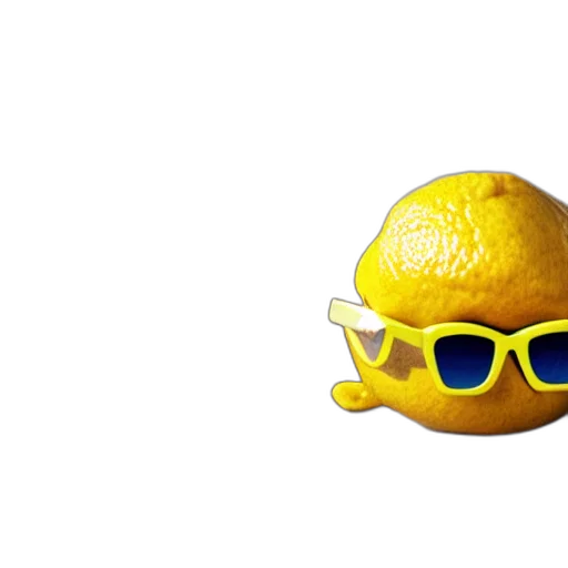 food, mask, hat, staff, 3d render, photorealistic, concept art, lemon transparent PNG cut-out