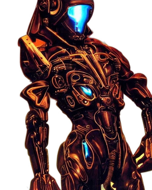 robot, concept art, 3d render, cyberpunk transparent PNG cut-out