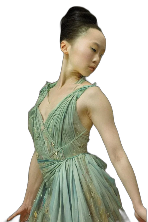 dress, jewelry, photorealistic, oil painting, 3d render, concept art, green, pastel transparent PNG cut-out
