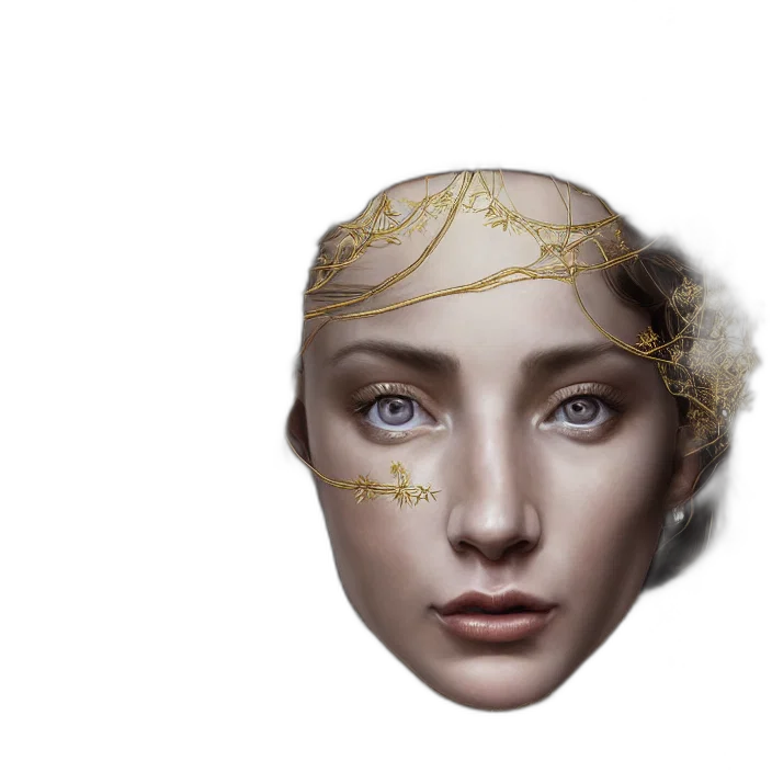 crown, mask, face, jewelry, photorealistic, concept art, fantasy art, 3d render transparent PNG cut-out