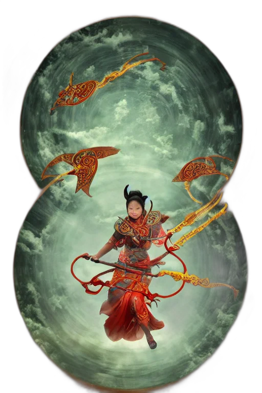 dragon, staff, sword, fantasy art, concept art, photorealistic, oil painting, underwater transparent PNG cut-out