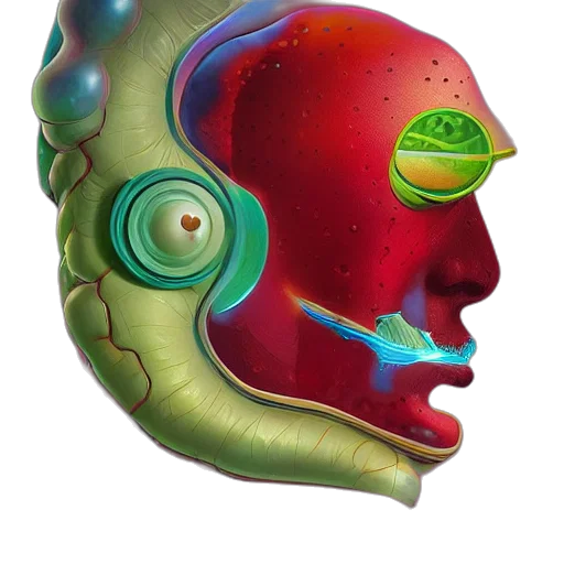 mask, face, robot, crown, concept art, 3d render, fantasy art, photorealistic transparent PNG cut-out