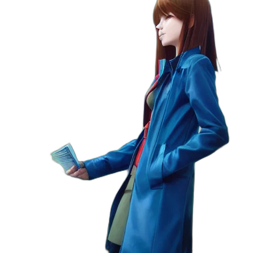 jacket, dress, staff, robot, concept art, 3d render, photorealistic, anime transparent PNG cut-out
