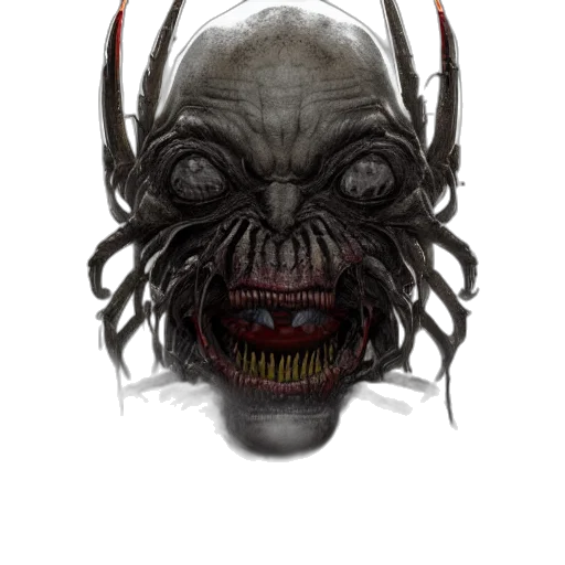 mask, creature, face, staff, concept art, fantasy art, photorealistic, comic book art transparent PNG cut-out