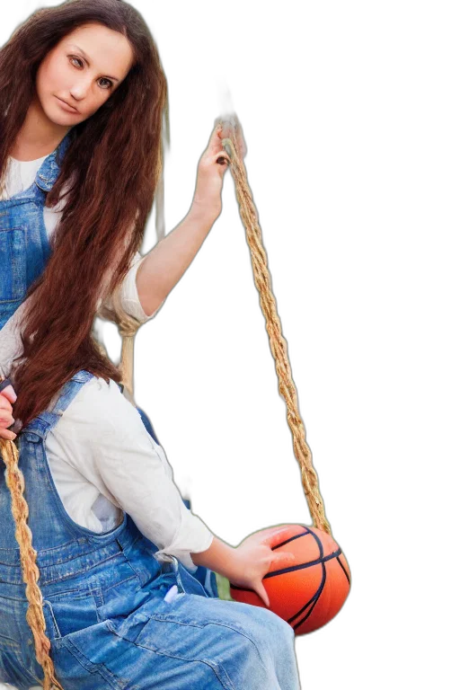 hair, dress, jewelry, staff transparent PNG cut-out