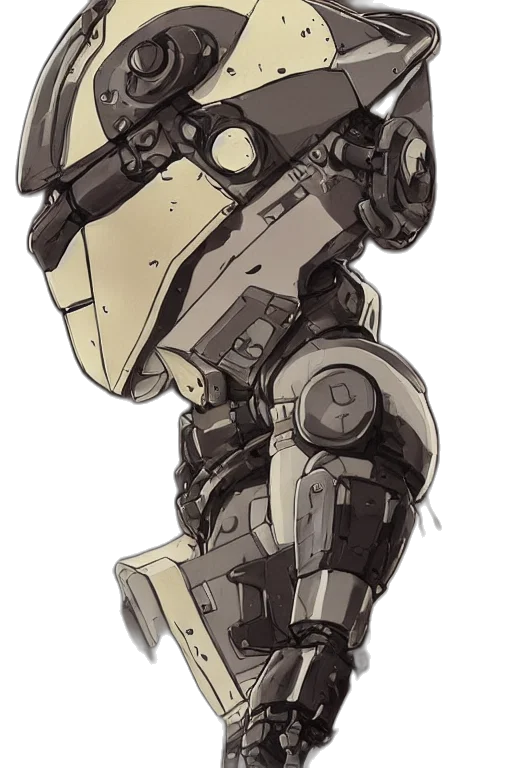 robot, weapon, face, jacket transparent PNG cut-out