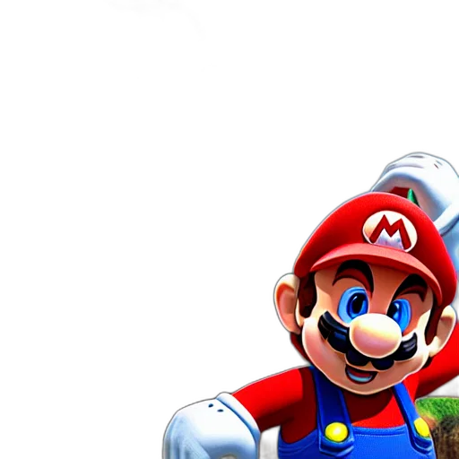weapon, 3d render, concept art, pixel art, photorealistic, super, mario, rendered transparent PNG cut-out