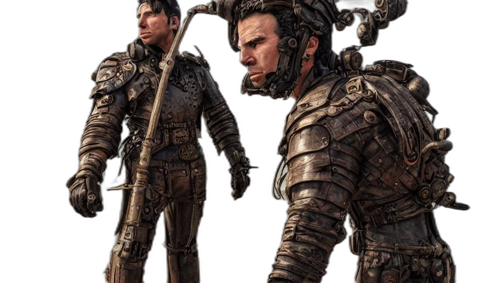 robot, concept art, 3d render, comic book art, cyberpunk, john, travolta, dieselpunk transparent PNG cut-out