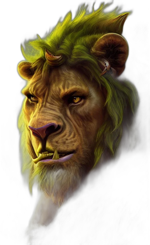 crown, face, animal, fantasy art transparent PNG cut-out