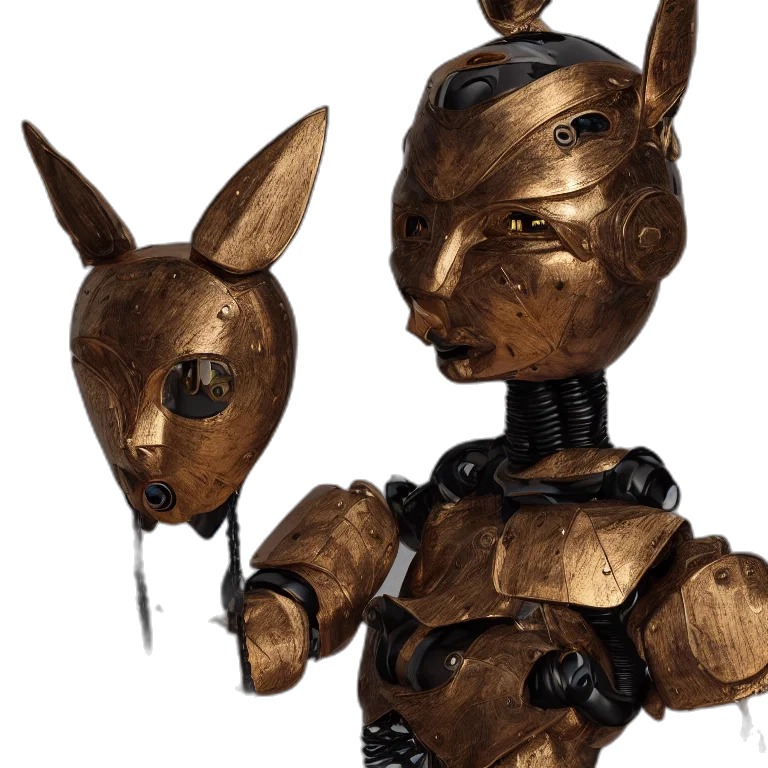 mask, robot, concept art, 3d render, octane, render, ultra, photorealistic transparent PNG cut-out