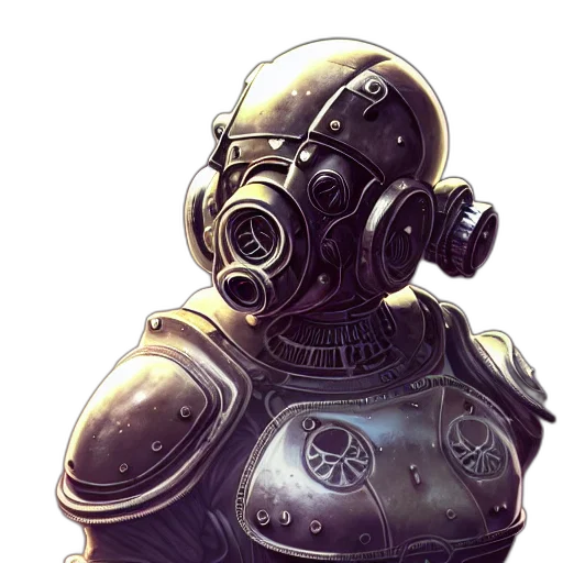 robot, mask, face, concept art, cyberpunk, 3d render, comic book art, perfectly transparent PNG cut-out