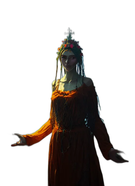 staff, dress, crown, mask transparent PNG cut-out