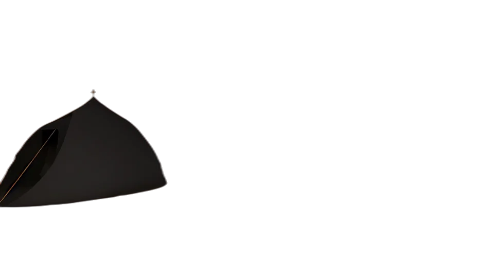 hat, crown, umbrella, mask, 3d render, photorealistic, concept art, dark transparent PNG cut-out