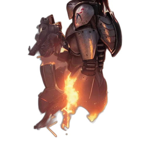 robot, weapon, staff, jacket transparent PNG cut-out