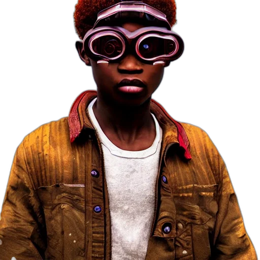 mask, jacket, face, staff, concept art, photorealistic, 3d render, comic book art transparent PNG cut-out