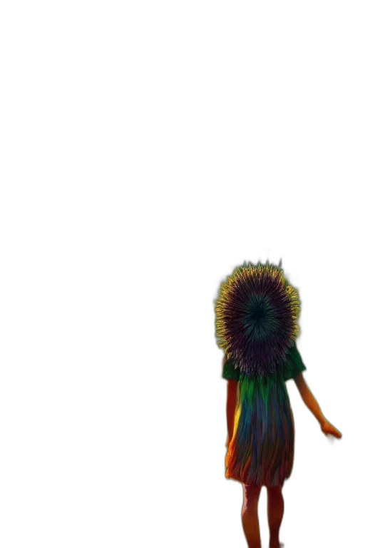 hair, staff, creature, flower, 3d render, concept art, pixel art, photorealistic transparent PNG cut-out