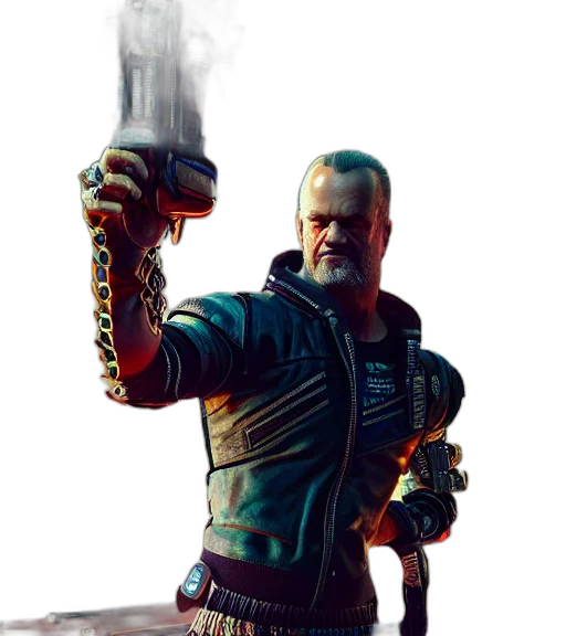 staff, weapon, sword, jacket, concept art, fantasy art, cyberpunk, 3d render transparent PNG cut-out