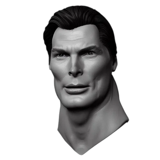 face, 3d render, photorealistic, comic book art transparent PNG cut-out