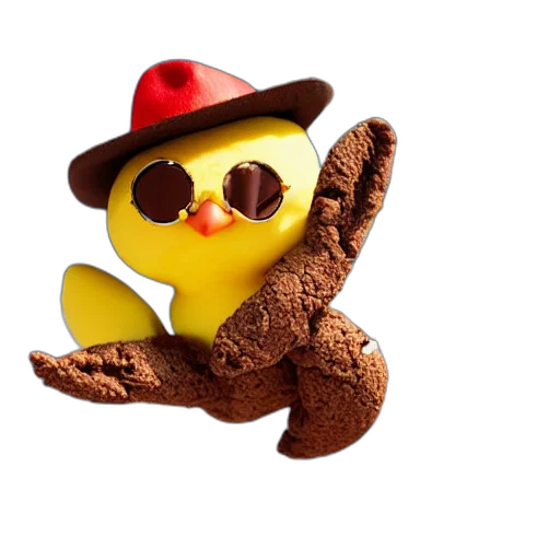 hat, animal, creature, food, 3d render, concept art, photorealistic, cute transparent PNG cut-out
