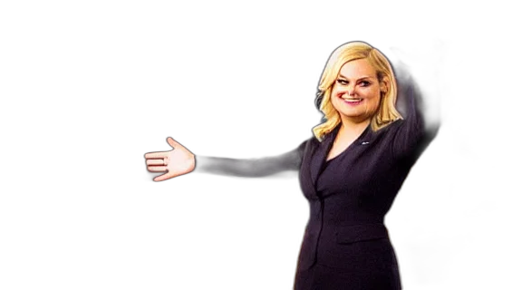 jacket, staff, dress, weapon, leslie, knope, show, parks transparent PNG cut-out