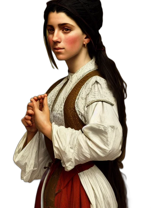 staff, face, jacket, dress, photorealistic, oil painting, fantasy art, concept art transparent PNG cut-out