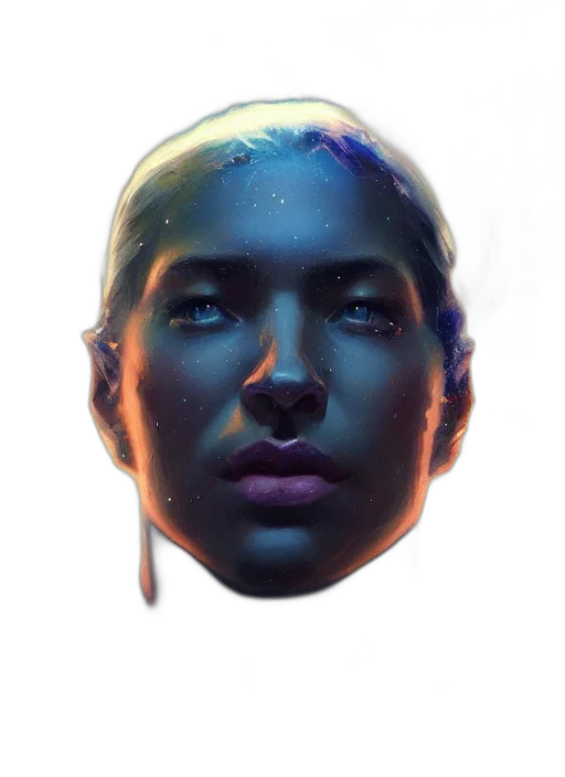 face, mask, robot, crown, photorealistic, concept art, cyberpunk, 3d render transparent PNG cut-out