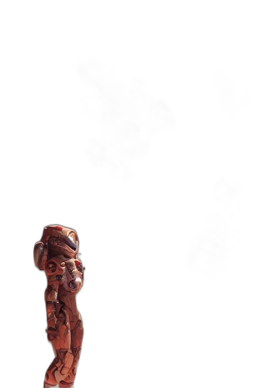 robot, creature, staff, sword transparent PNG cut-out