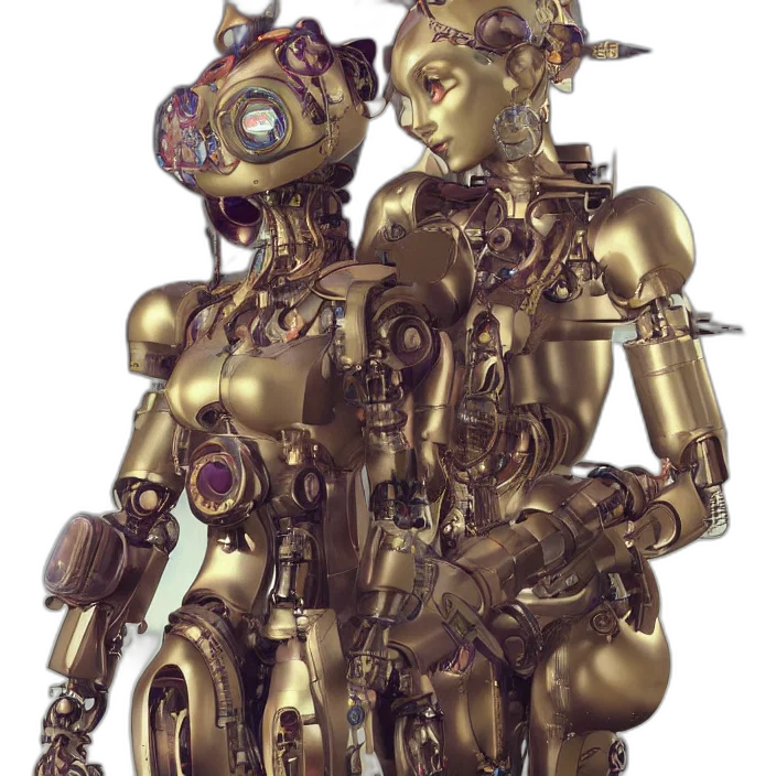 robot, concept art, cyberpunk, 3d render transparent PNG cut-out