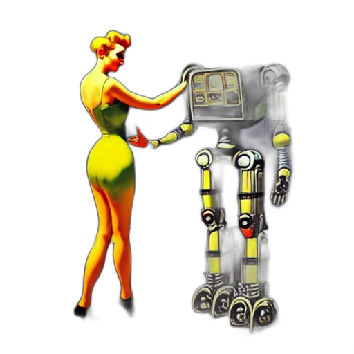 robot, concept art, 3d render, cyberpunk transparent PNG cut-out