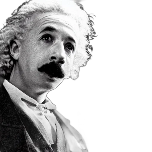 face, photorealistic, cinematic, shot, young, albert, einstein, strange transparent PNG cut-out