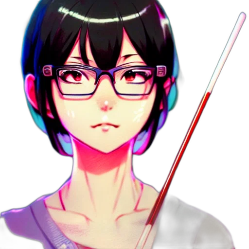 staff, sword, weapon, face, anime, cartoon, pixel art, fantasy art transparent PNG cut-out