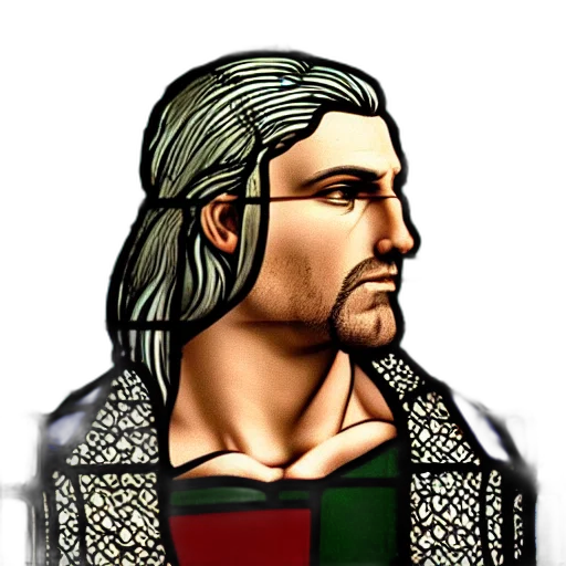 face, sword, pixel art, fantasy art, 3d render, cartoon, side, view transparent PNG cut-out