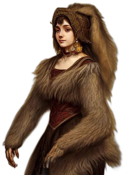 dress, staff, crown, jewelry, fantasy art, concept art, photorealistic, oil painting transparent PNG cut-out
