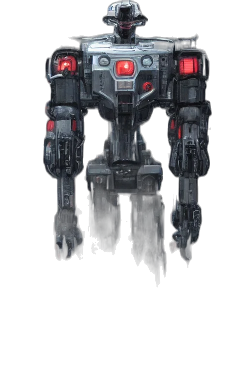 robot, weapon, face, jacket transparent PNG cut-out