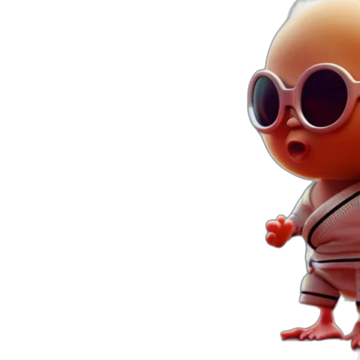 creature, staff, 3d render, concept art, cute, light, red, baby transparent PNG cut-out