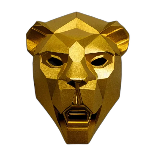 mask, crown, jewelry, face, 3d render, concept art, fantasy art, golden transparent PNG cut-out