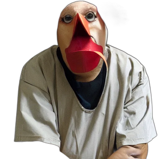 mask, staff, face, animal, photorealistic, 3d render, concept art, prisoner transparent PNG cut-out