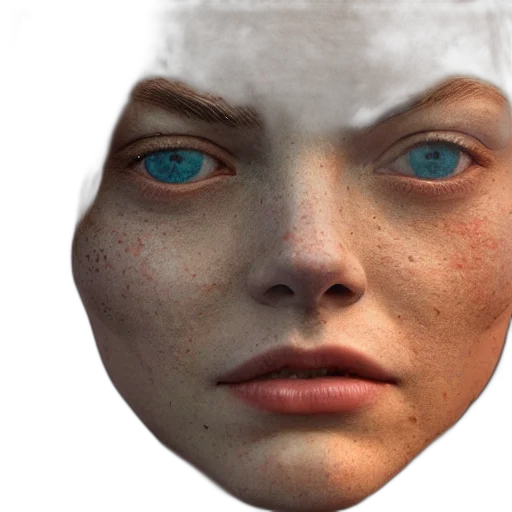 face, mask, robot, creature, photorealistic, 3d render, concept art, fantasy art transparent PNG cut-out