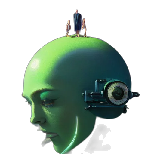robot, face, mask, creature transparent PNG cut-out
