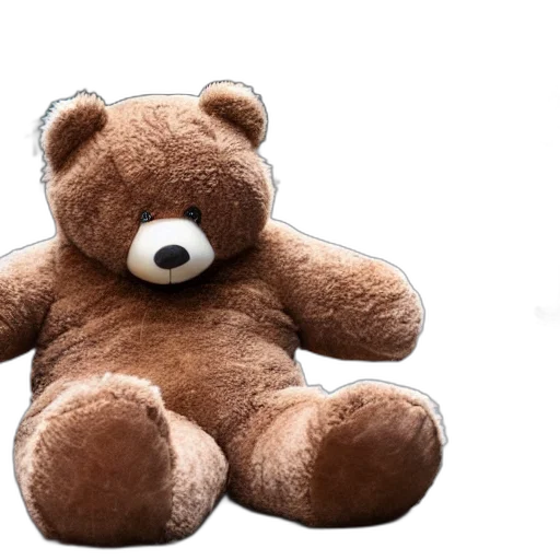 3d render, huge, teddybear, sitting transparent PNG cut-out
