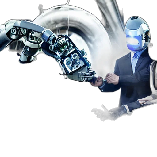 robot, concept art, cyberpunk, 3d render transparent PNG cut-out