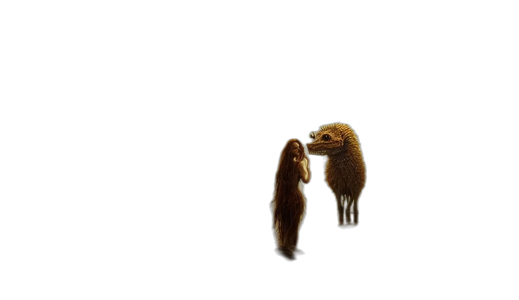 hair, animal, creature, staff transparent PNG cut-out