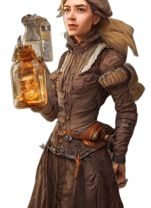 jacket, bottle, concept art, fantasy art transparent PNG cut-out