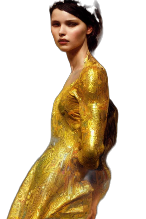 dress, jewelry, face, robot transparent PNG cut-out