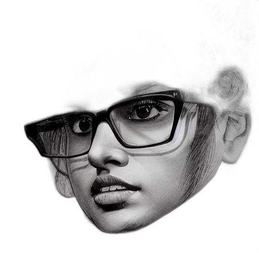 face, photorealistic, pencil sketch, cartoon transparent PNG cut-out