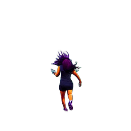 hair, dress, creature, staff transparent PNG cut-out
