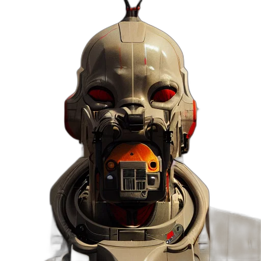 robot, mask, face, concept art transparent PNG cut-out