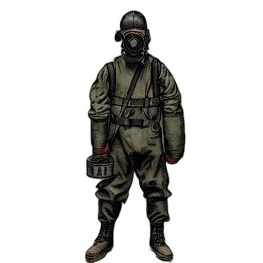 jacket, staff, weapon, mask, concept art, pixel art, 3d render, photorealistic transparent PNG cut-out